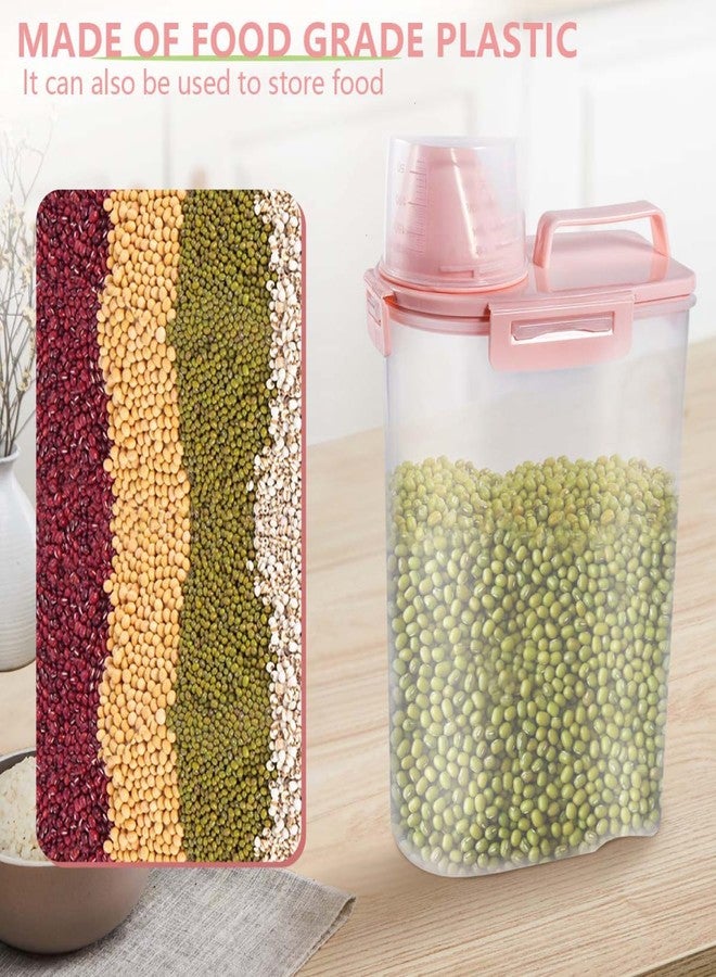 SenseYo 2.5lb Pet Food Storage Container with Measuring Cup, 3L Cat Food Storage Container Dog Food Storage BPA Free for Small Dog, Cat, Bird (Pink) - Image 5